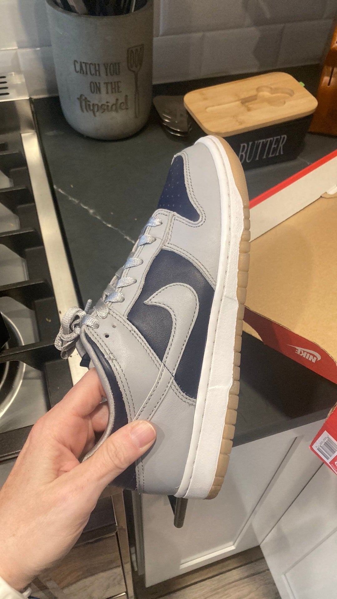 1185 Nike Dunk Low College Navy Grey (Women's) - 7M/8.5W