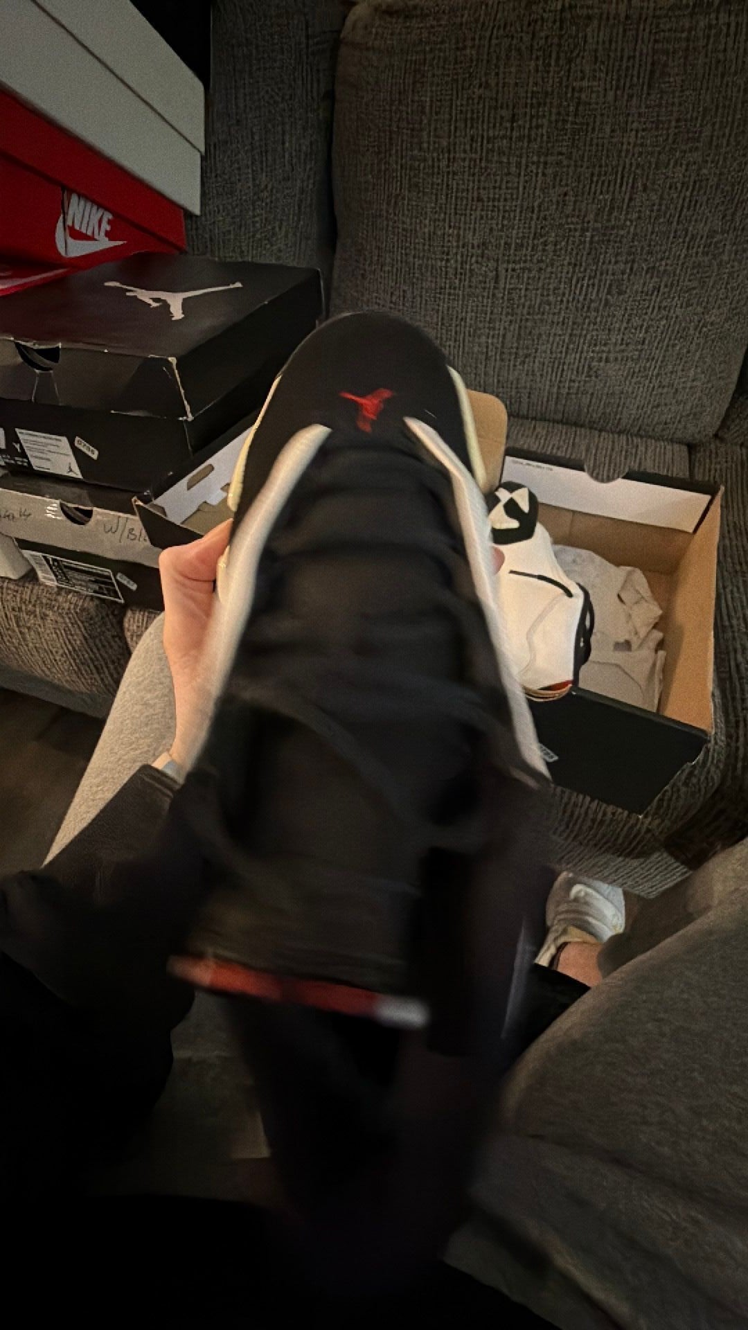 0785 2014 Nike Air Jordan 14 Retro BG Black Toe 654963 102 White/Black-Varsity sz 7y