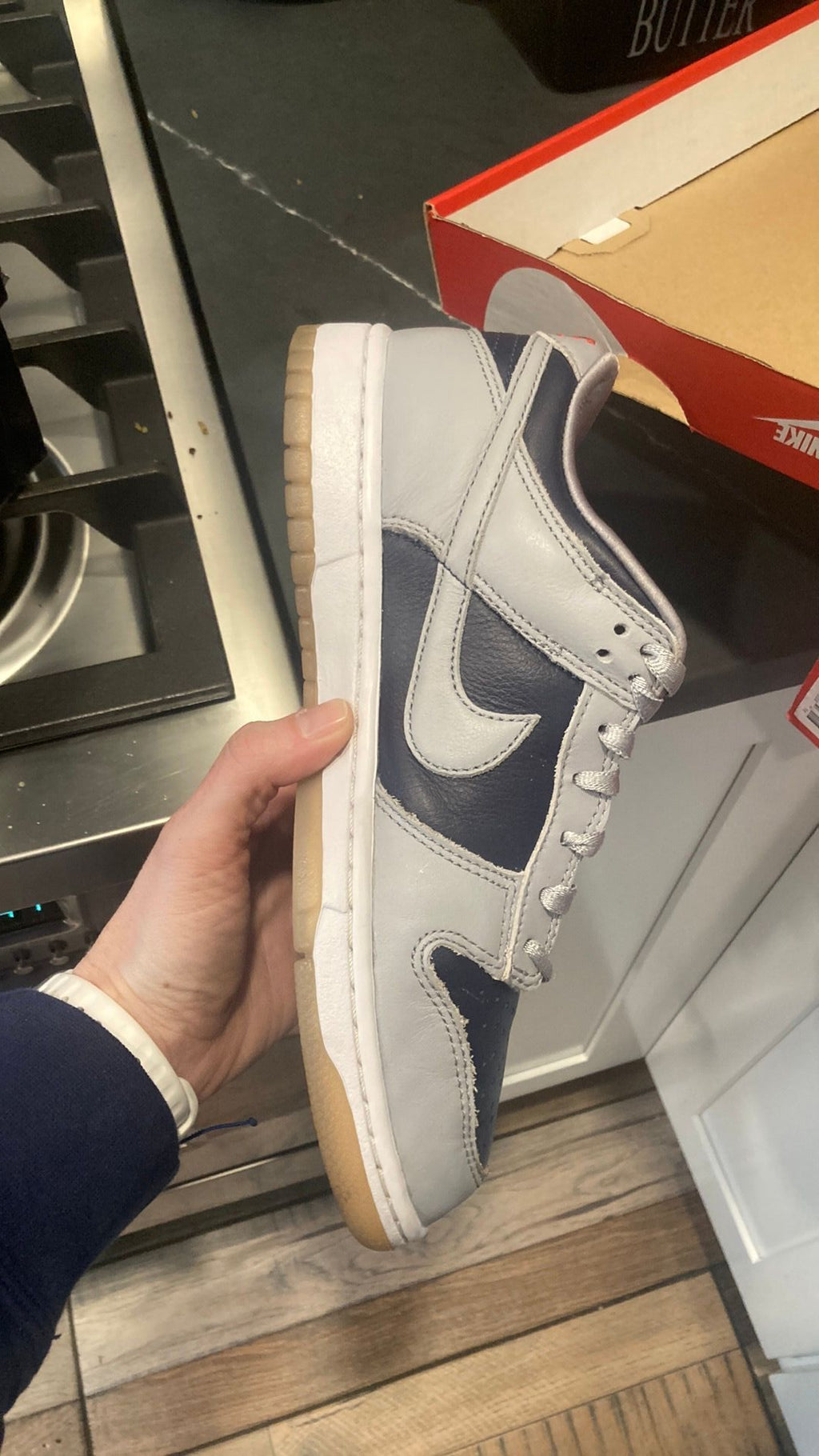 1185 Nike Dunk Low College Navy Grey (Women's) - 7M/8.5W