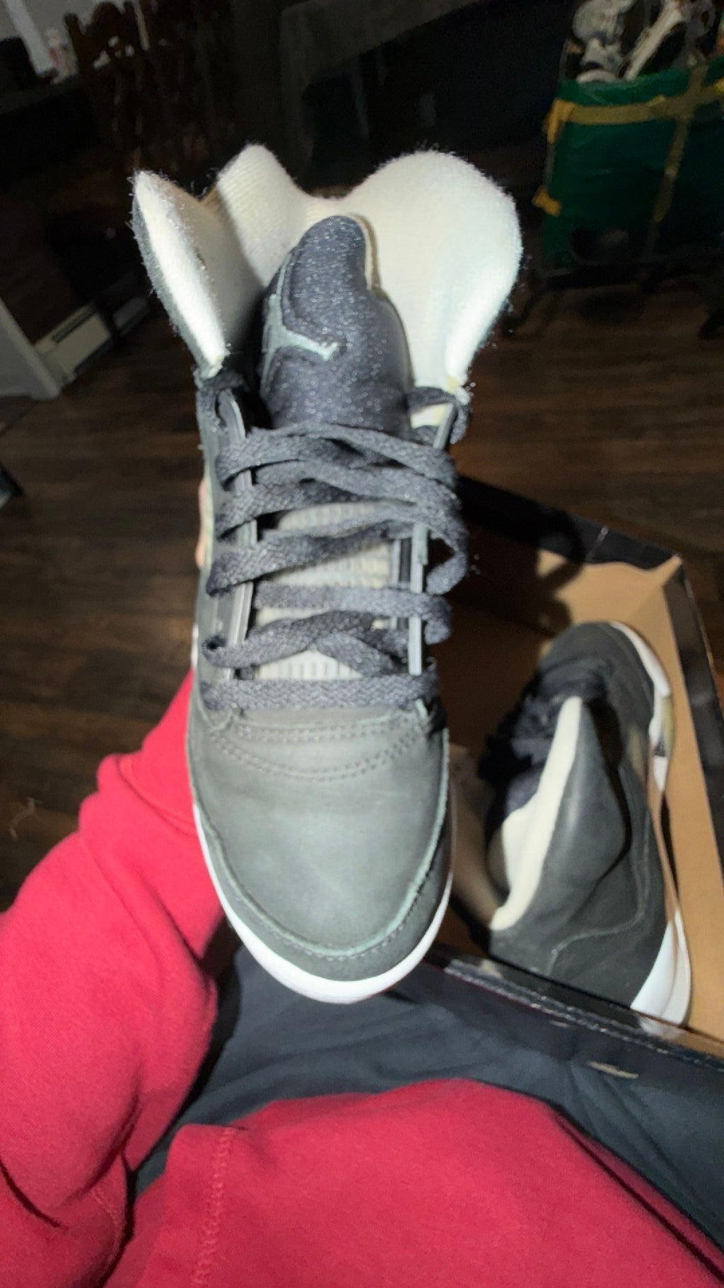 1862 Nike Air Jordan 5 Retro "Moonlight" sneakers, commonly known as the "Oreo" colorway.