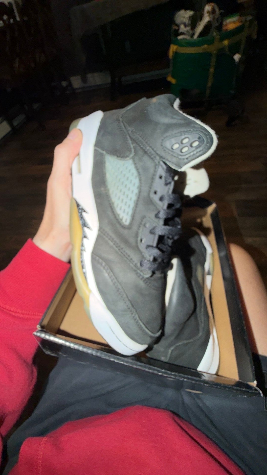 1862 Nike Air Jordan 5 Retro "Moonlight" sneakers, commonly known as the "Oreo" colorway.