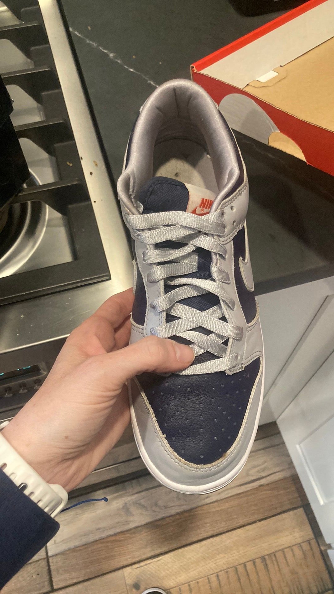 1185 Nike Dunk Low College Navy Grey (Women's) - 7M/8.5W