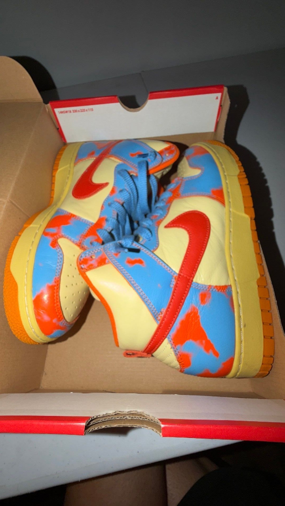 1977 Nike Dunk High 1985 SP "Orange Acid Wash" 9M/10.5w