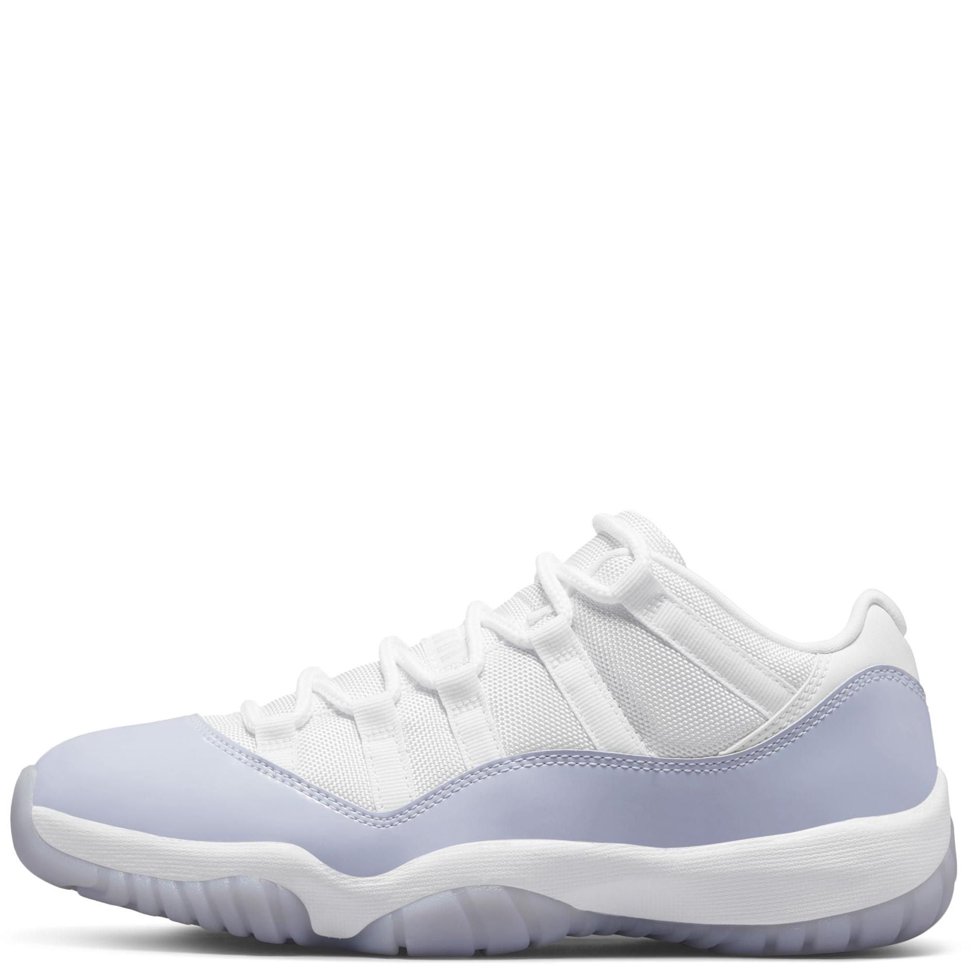 0964 Women Air Jordan 11 Retro Low White/Pure Violet-White Sneakers 6