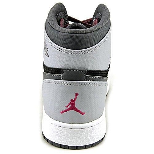 1597 Nike Jordan Kids Air Jordan 1 Retro High GG Wolf Grey/Sprt Fchs/Blk/Drk Gry Basketball Shoe 5 Kids US