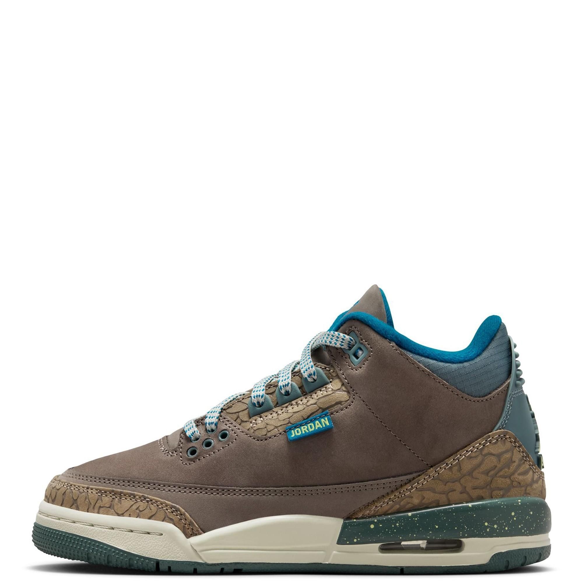 1198 Kids Grade-School Air Jordan 3  Olive Grey/Green Abyss-Khaki-Sea Glass Sneakers 7Y Olive Grey/Green Abyss-Khaki-Sea Glass